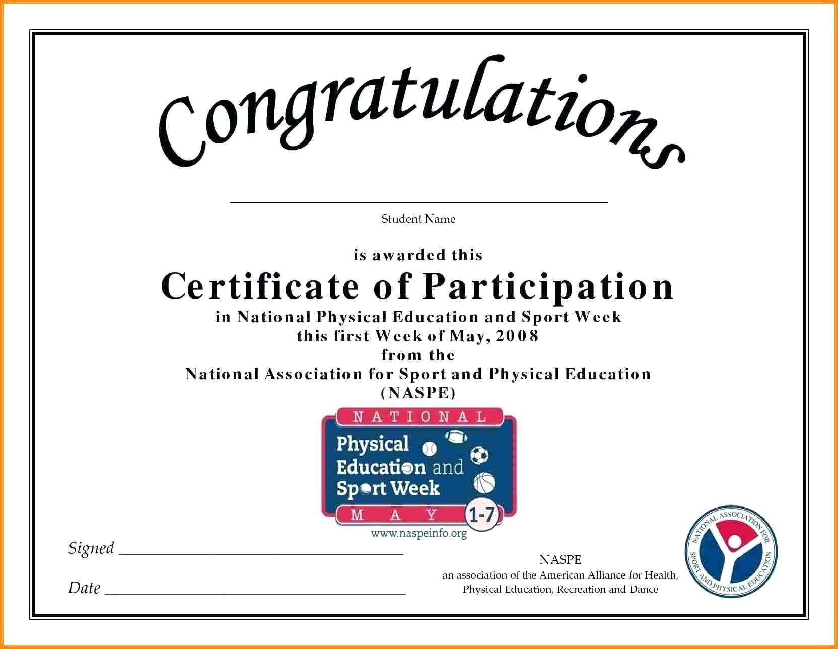 Sample of Certificate of Participation PDF