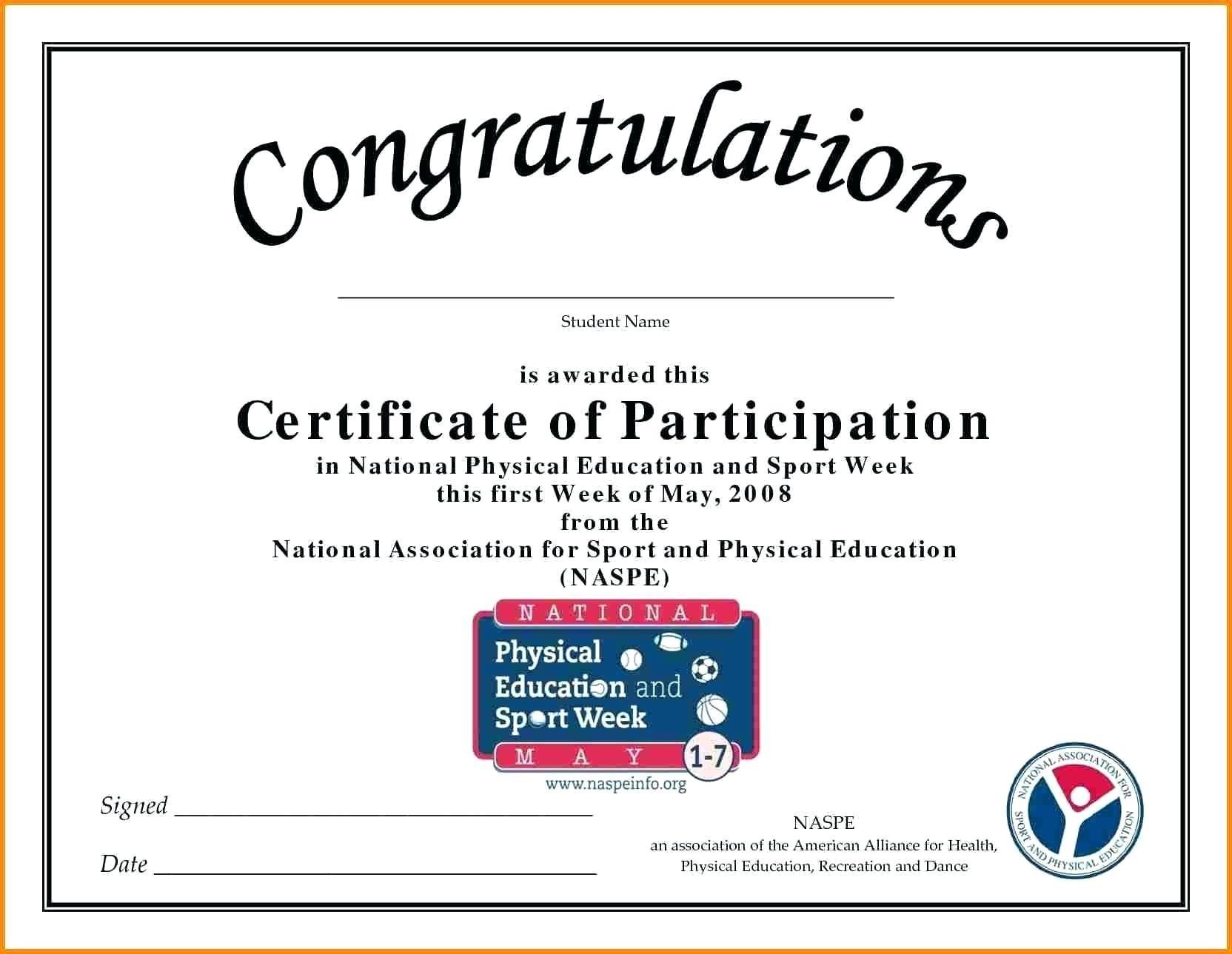 Free Printable Certificate Of Participation Templates