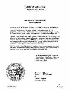 California Certificate of Clearance 