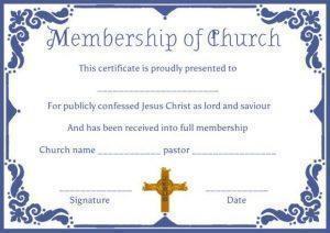 Church Membership Certificate Template