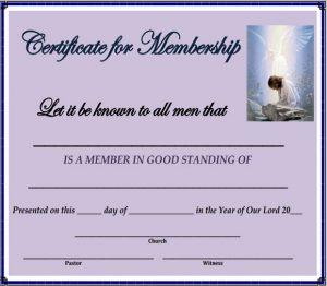 Certificate of Membership Sample