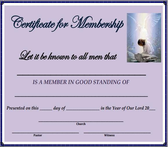 Certificate of Membership Sample