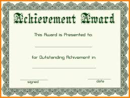 Certificate of Award Format