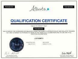 Certificate of Qualification Alberta