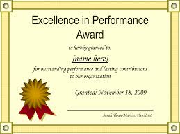 Certificate of Award Sample