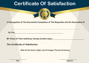 Certificate of Satisfaction Template