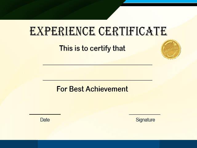 Experience Certificate 