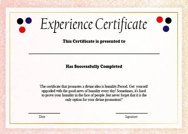 Experience Certificate Template