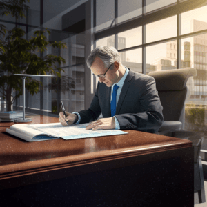 Lawyer signing Certificate